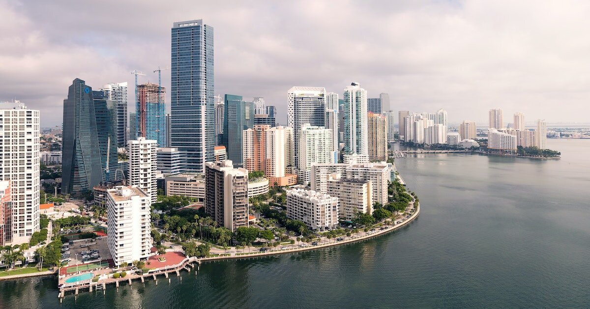 Downtown Miami on the coast line