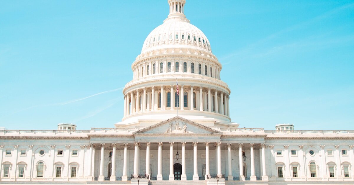 The front of Washington DC's Capitol building