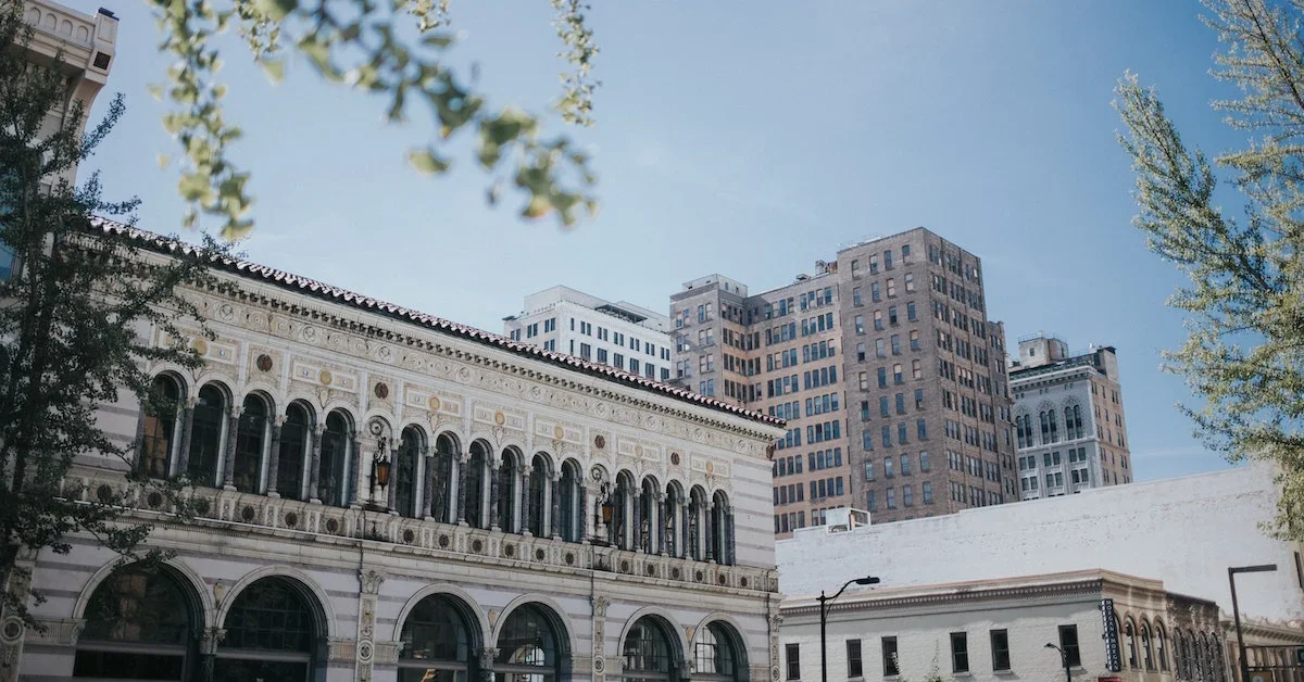 Downtown historic-looking buildings in Birmingham, Alabama