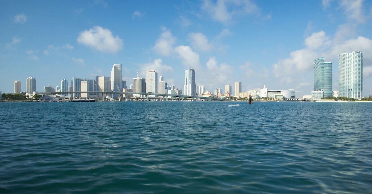 Tampa, FL, stands in the background of a shot from bay