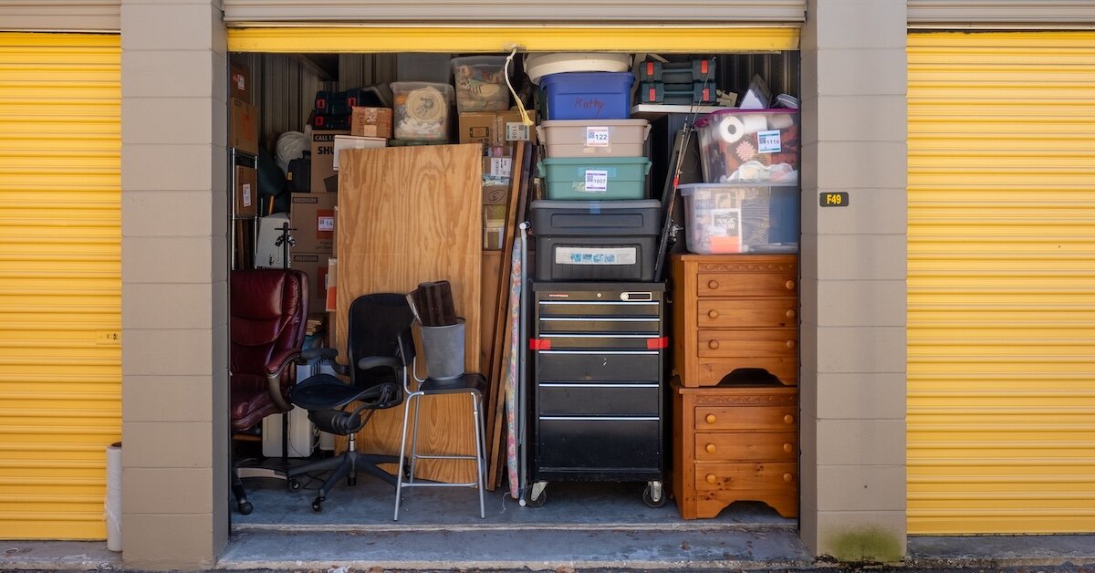Image of household items in a storage unit.
