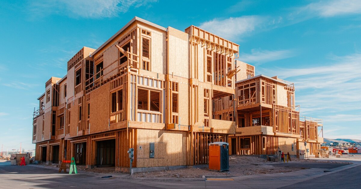 a large commercial building is under construction