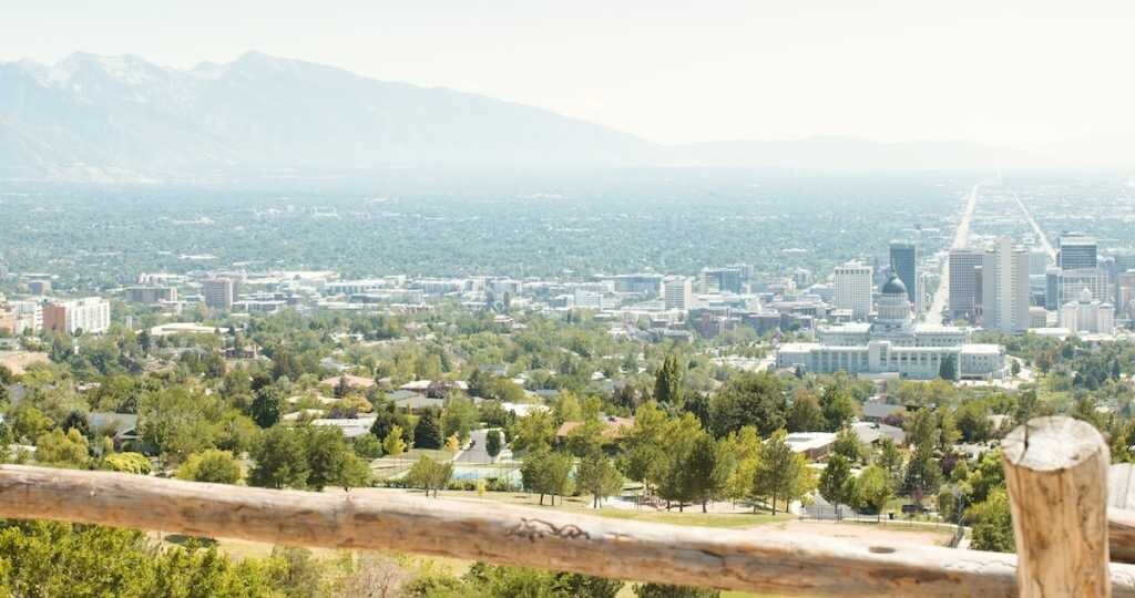 A hilltop view of Salt Lake City residential and multifamily buildings