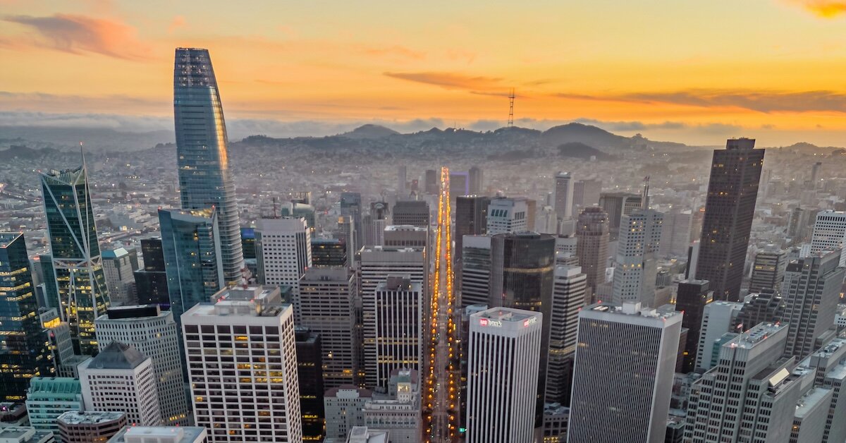 San Francisco's skyline at dusk