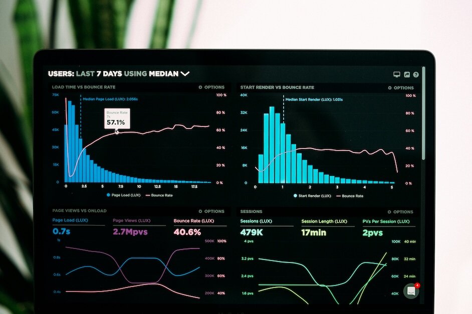 data on computer screen