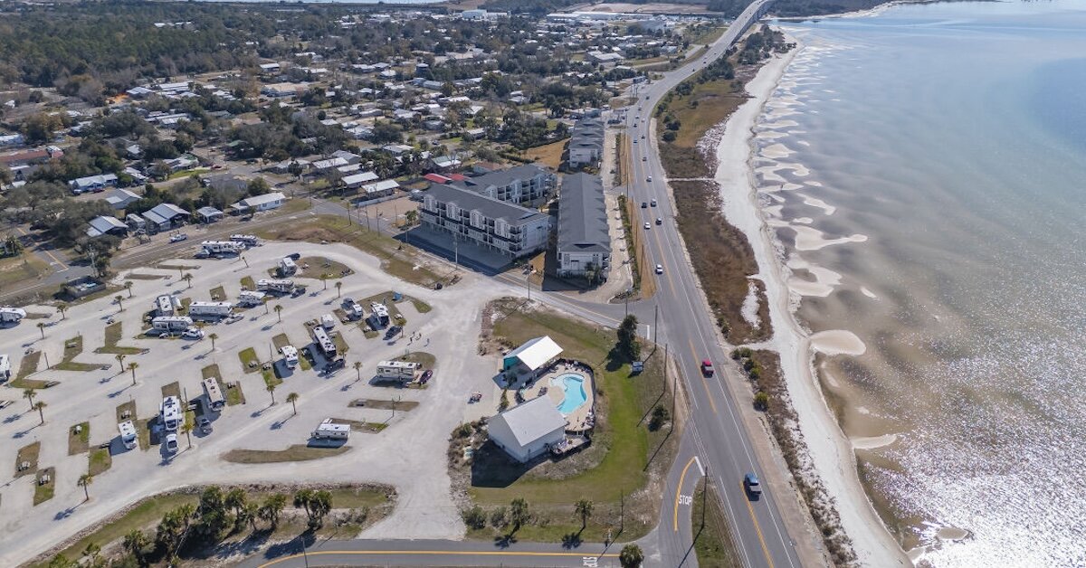 A drone photo of the Overlook at Port Saint Joe