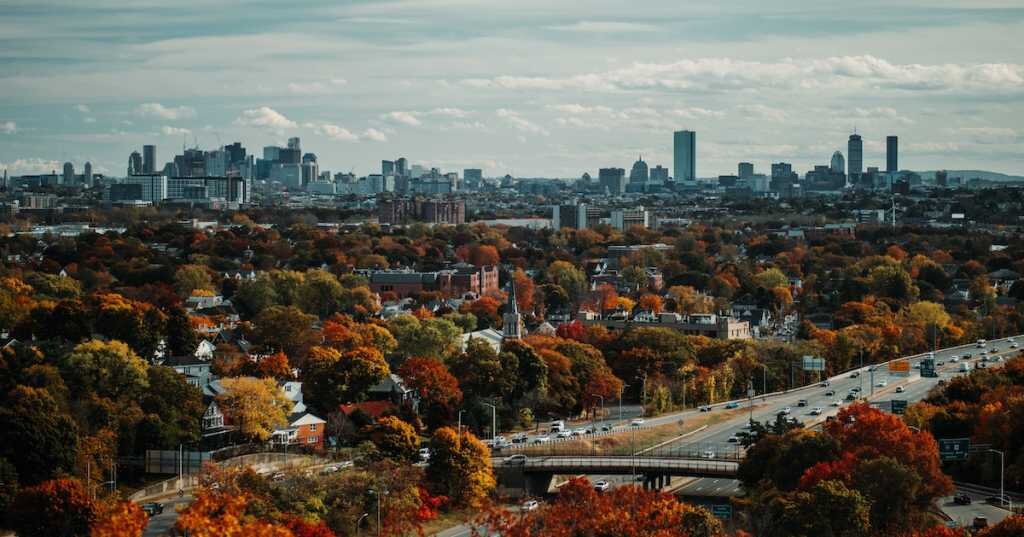 skyline view of Boston, Massachusetts 