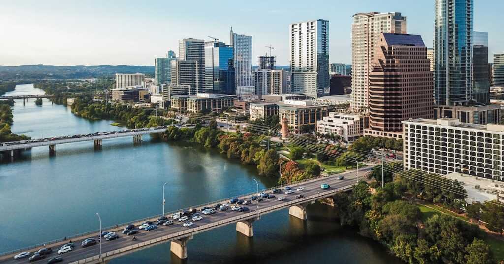 The city of Austin as seen from across the river