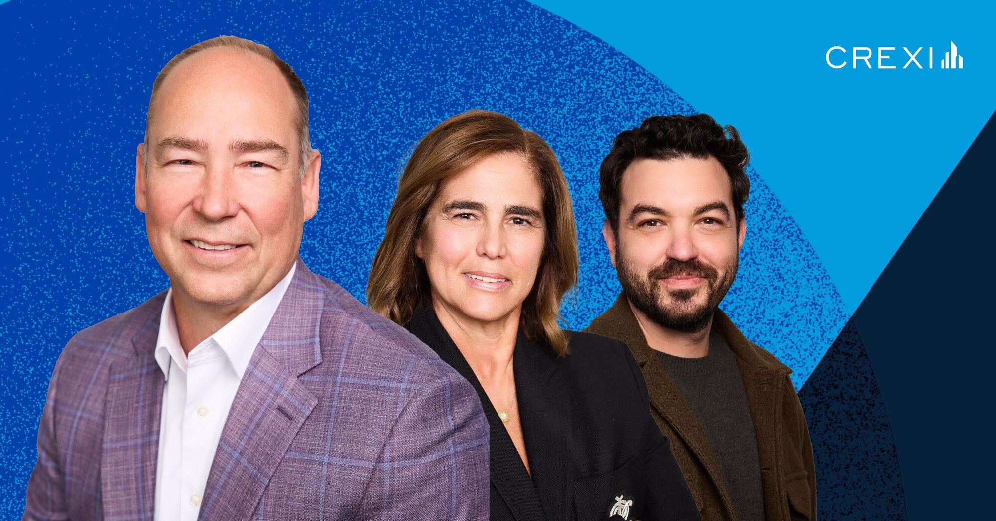 David Lee, Sandra Carvalho, and Adam Green, Crexi's new CRO, CMO, and General Counsel, respectively