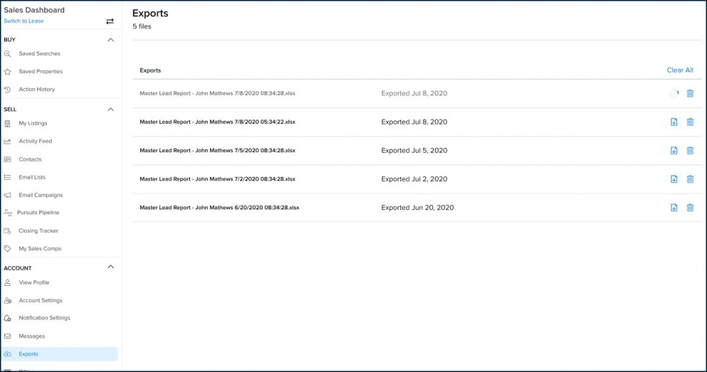 screen shot of new CREXi PRO export updates