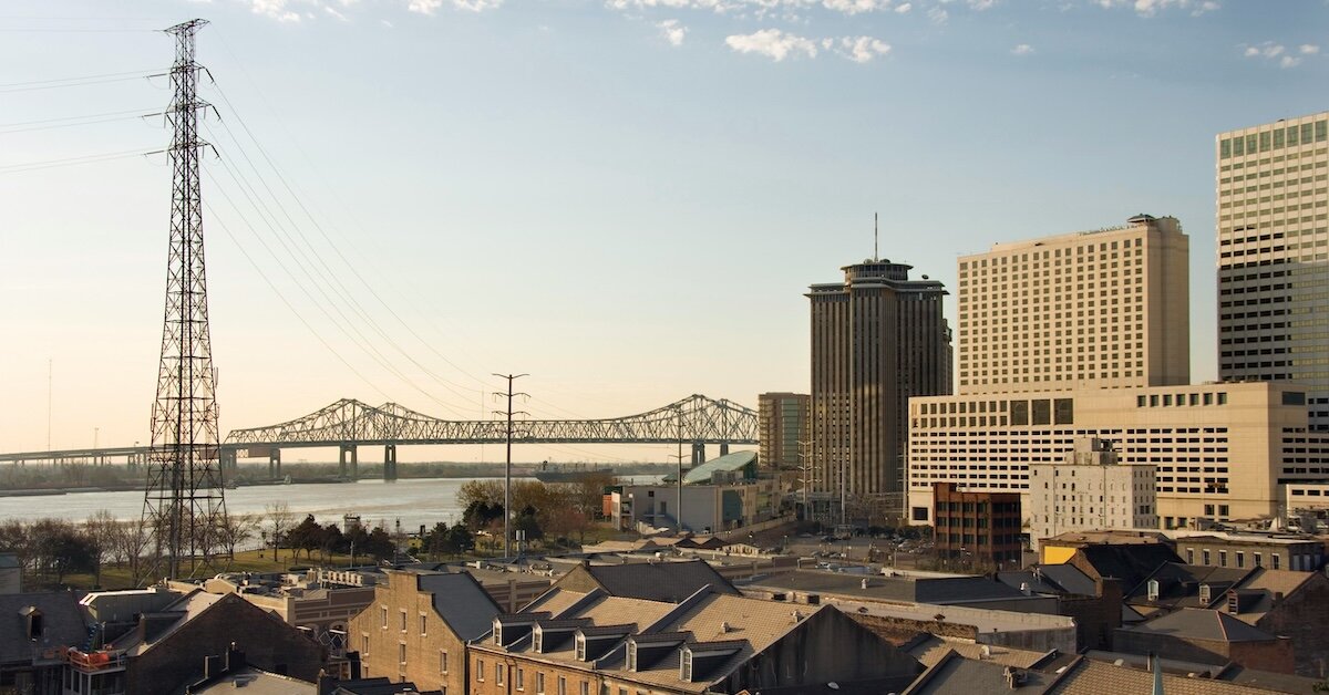 Tall buildings in New Orleans' downtown area