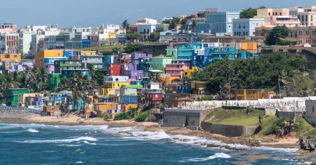 colorful buildings outside a Puerto Rico coastal city 