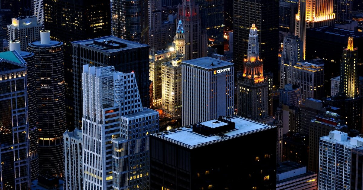 New York City's skyline in the evening