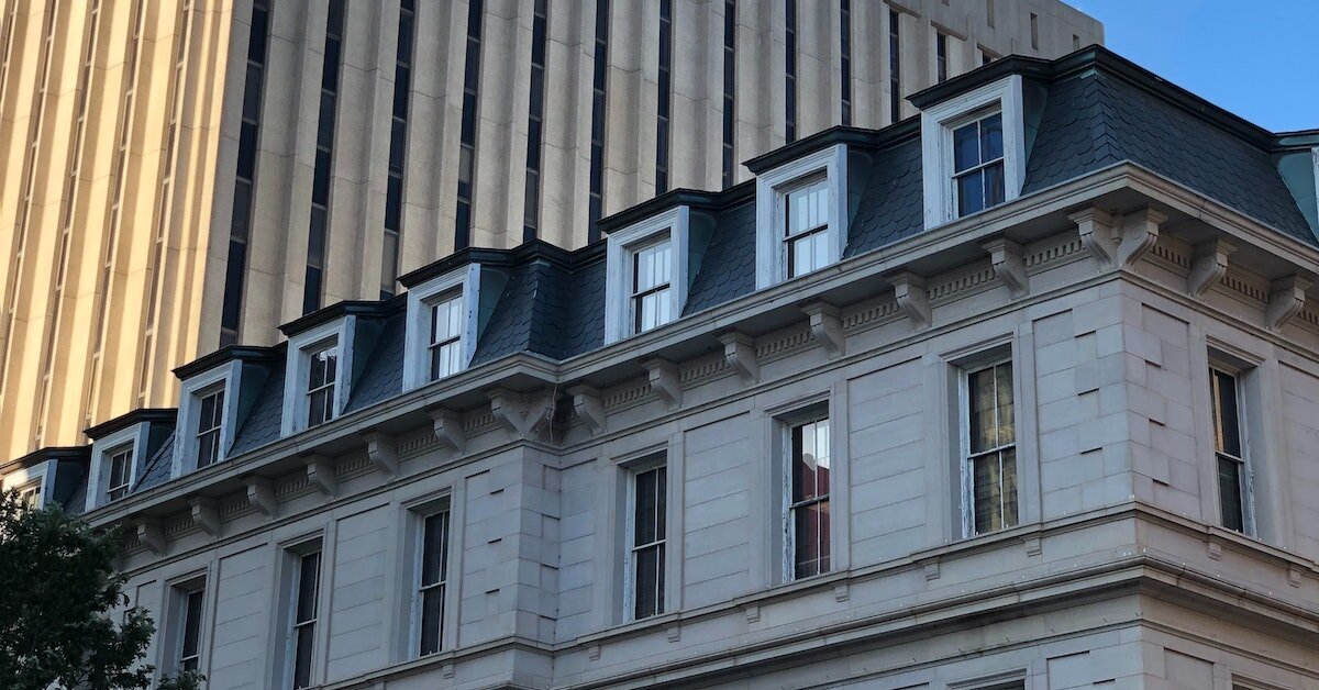Interesting historic architectural building in Raleigh's central business district