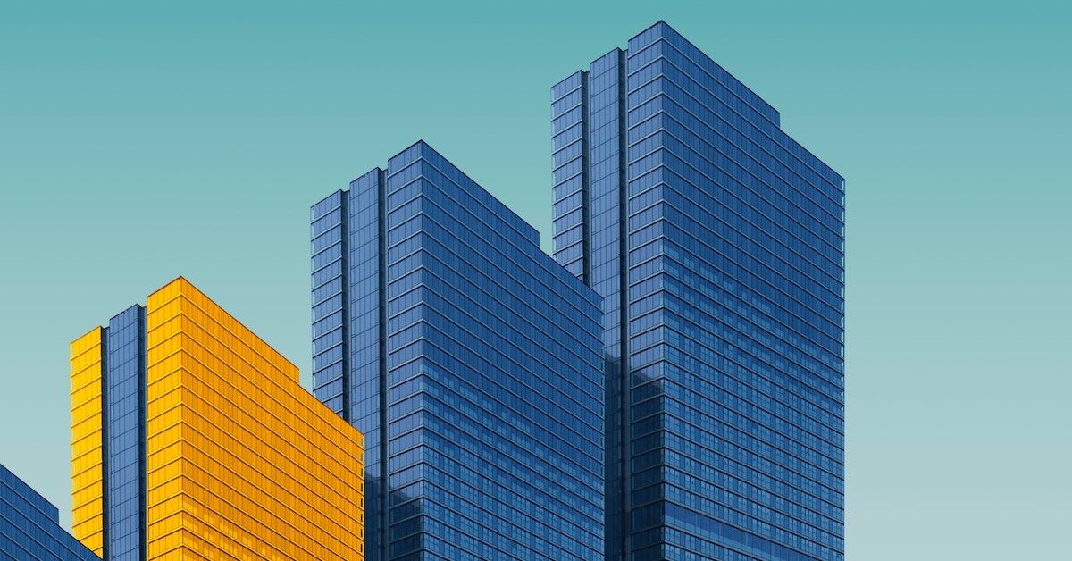 Tall buildings look like a bar graph with rising bars