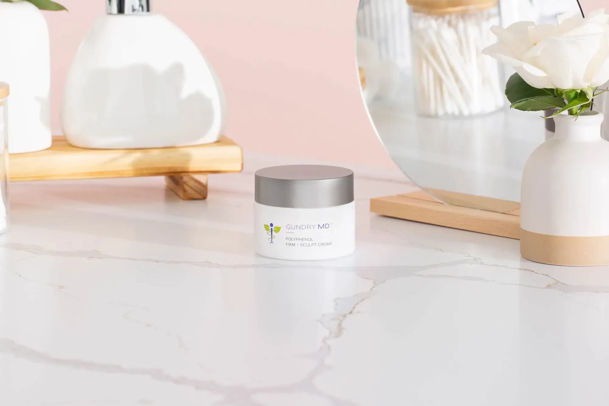 PolyphenolFirmSculptCream_GUNDRYMD_LIFESTYLE_PEACH_BATHROOM_6893_HERO-copy-min-scaled copy