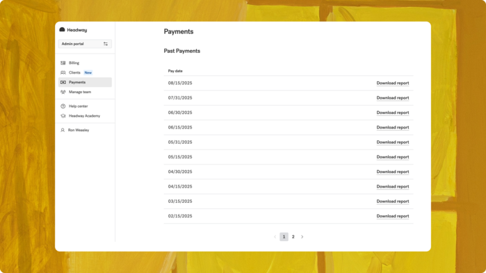 payments tools in headway