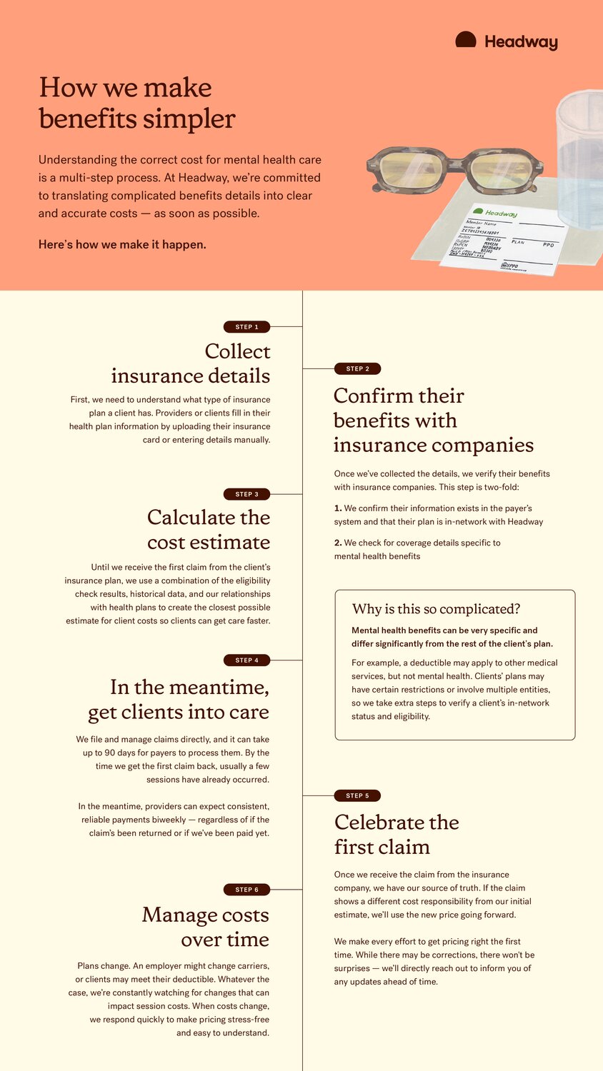 how headway makes benefits simpler infographic