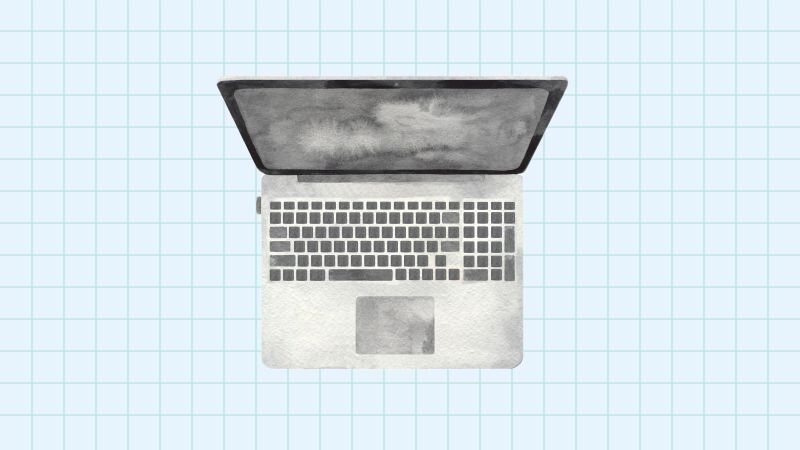 Illustration of an open laptop