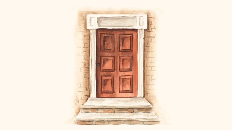 An illustration of the front door of a private therapy practice.