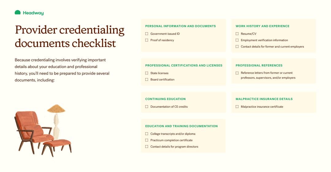 provider credentialing documents checklist