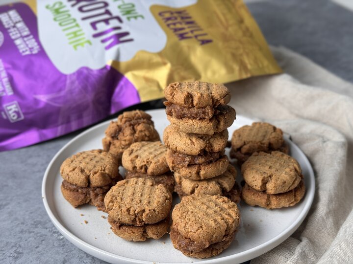 plate of protein nutter butter cookies