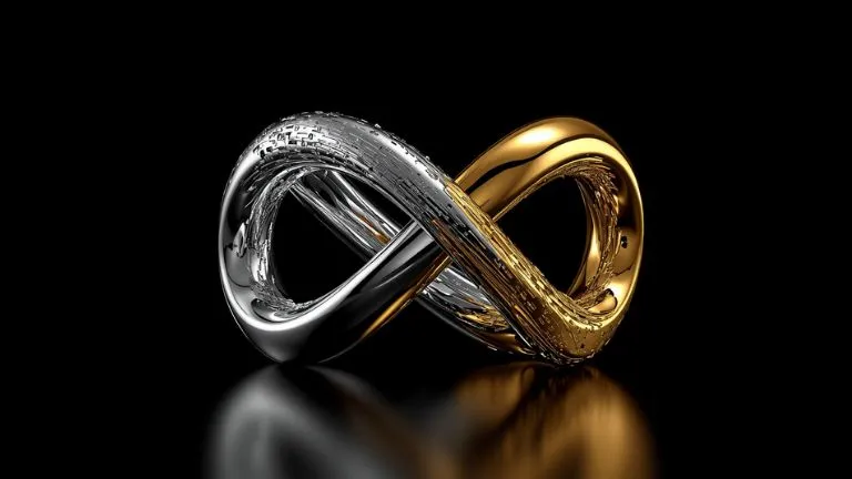 gold and silver infinity symbol