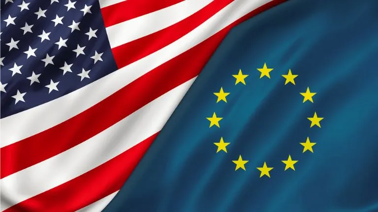 US and European flags