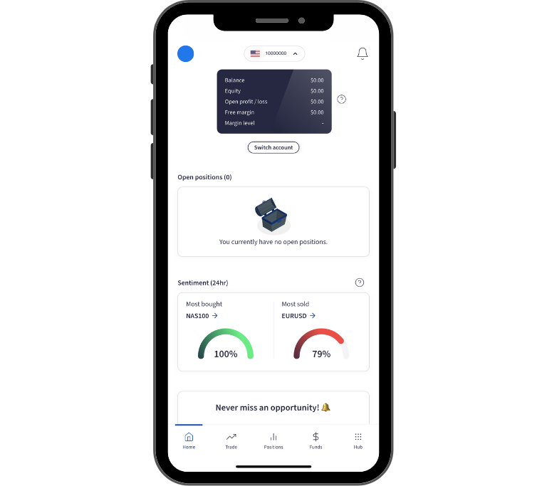 FXTM App home screen