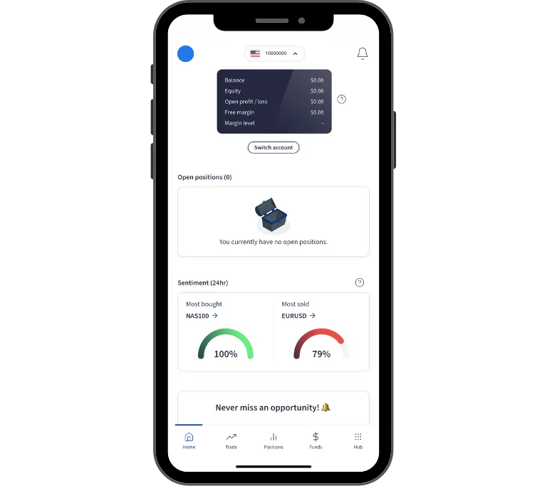FXTM App home screen