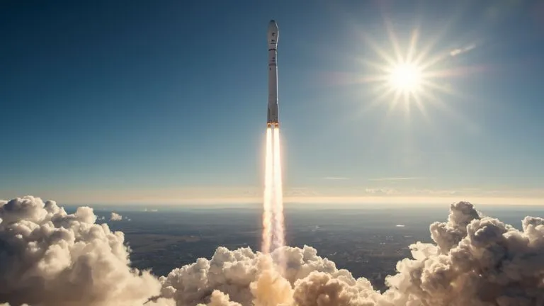 SpaceX rocket leaving the earth's atmosphere
