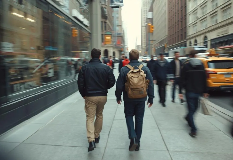 Busy New York street during rush hour