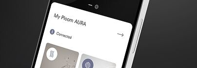 Smartphone screen showing Ploom AURA settings-1