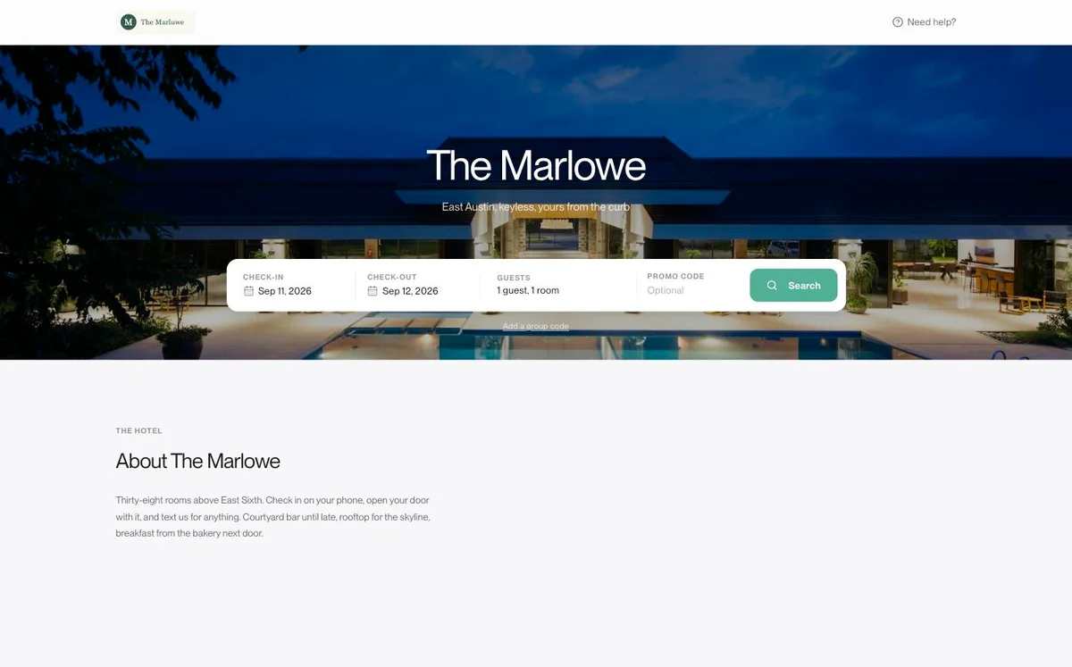 Bright Booking branded direct booking engine