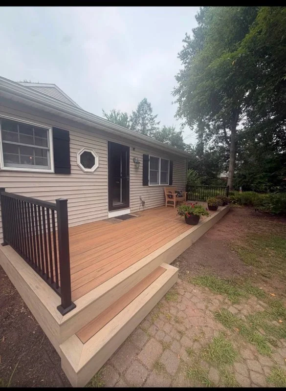 Front Porch Entry Deck with Black Railing — Pennsylvania