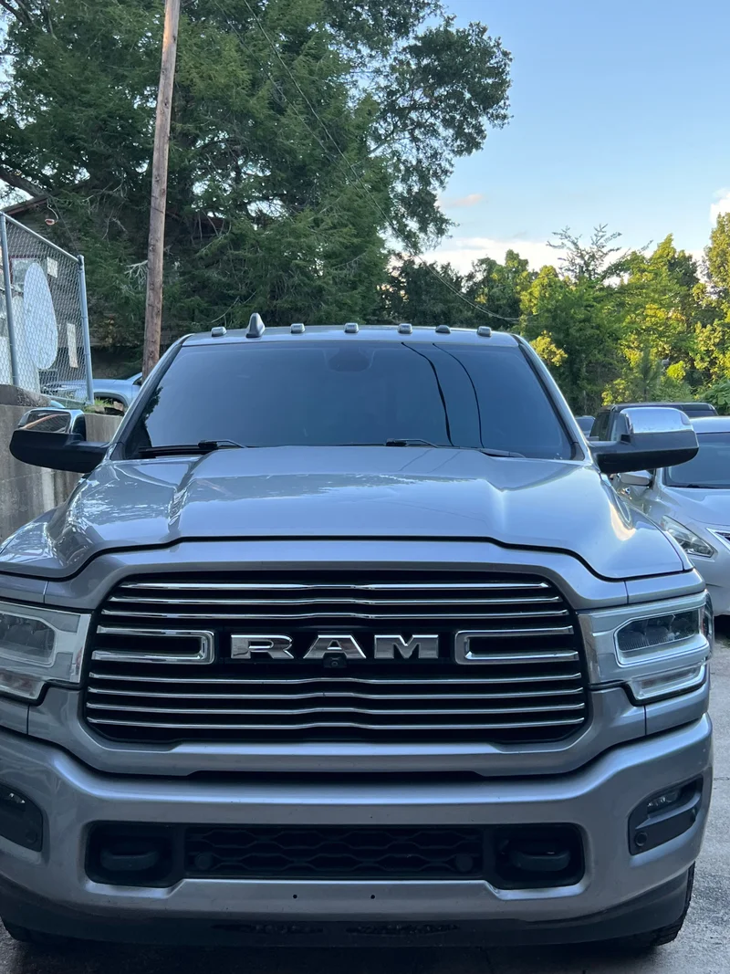 Gray pickup truck with dark ceramic window tint