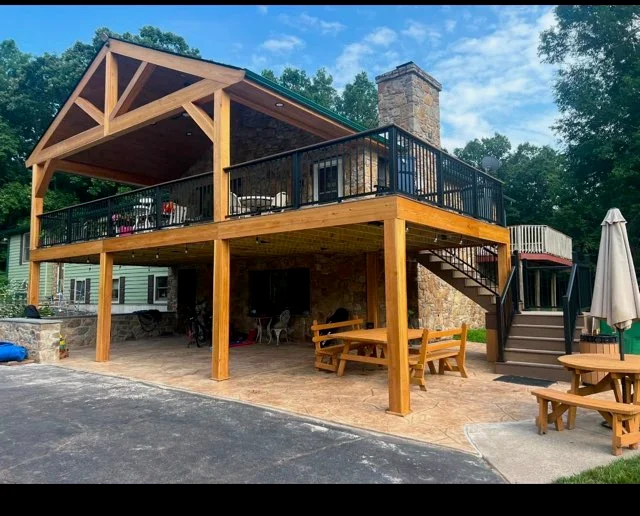 Covered Elevated Deck with Patio — Pennsylvania