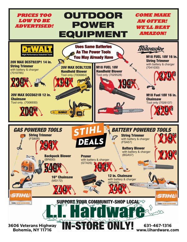 In-Store Spring Sale Flyer from Long Island Hardware.