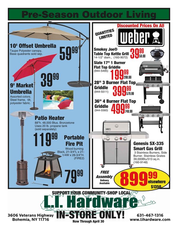 In-Store Spring Sale Flyer from Long Island Hardware.