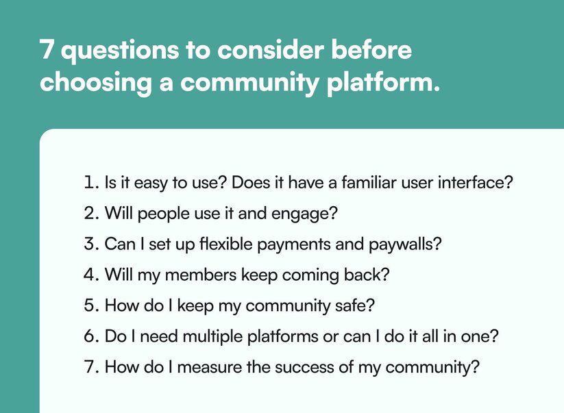 Questions to ask before choosing an online community platform