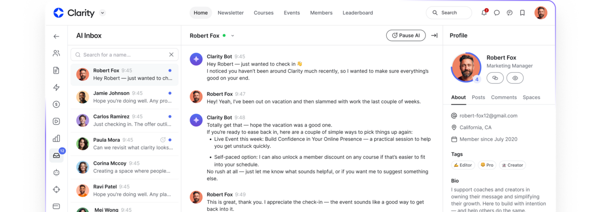 Point members to relevant conversations