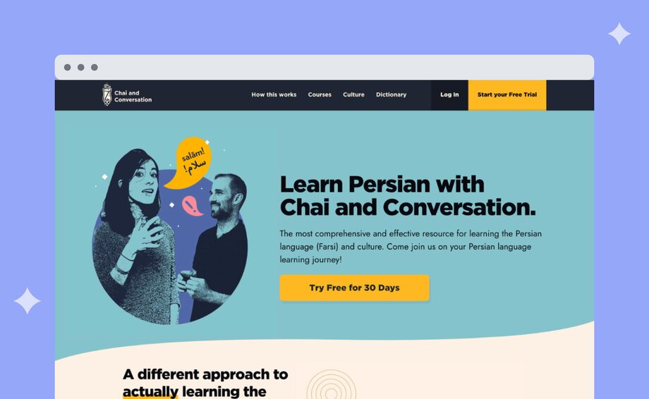 Learn Persian with Chai and Conversation free trial banner