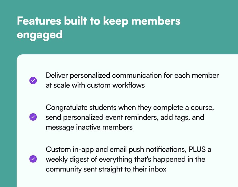 community platform features built to keep members engaged