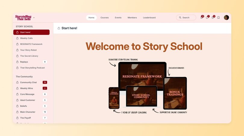 Story School community lock screen