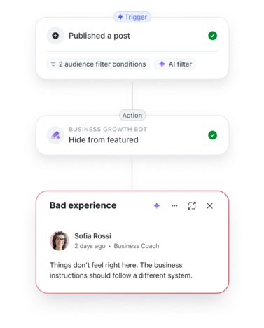 Spot negative sentiment in posts or comments