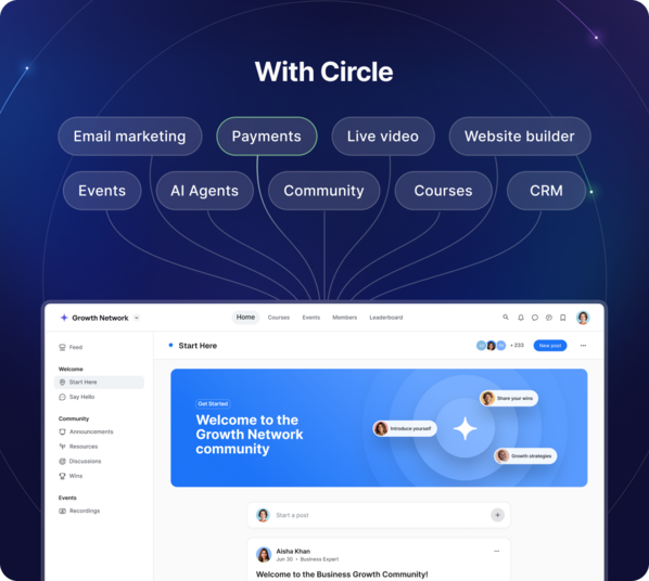 Use dynamic blocks to preview events, featured posts, and course highlights