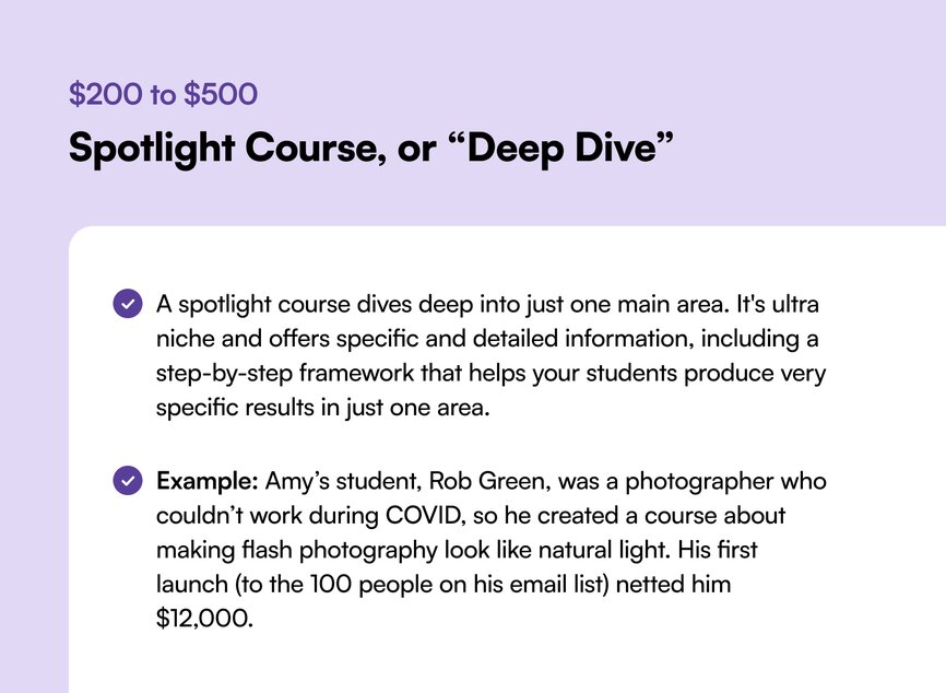 Spotlight Course, or “Deep Dive”