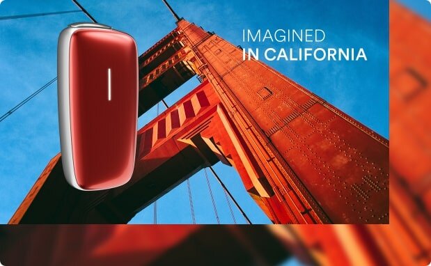 An image of a Ploom device with the Golden Gate Bridge in California.