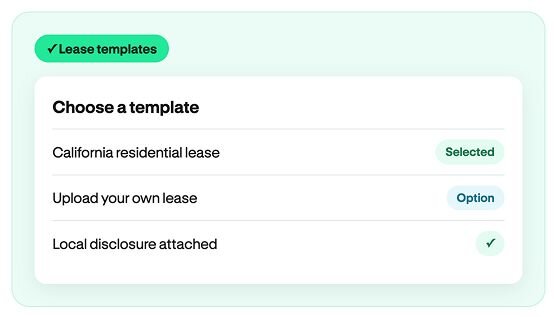 State-specific lease templates