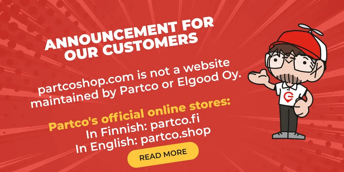 Notice to Partco Customers: partcoshop.com Is Not Partco’s Online Store